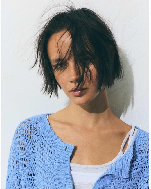 Pull&Bear Blue – strickjacke