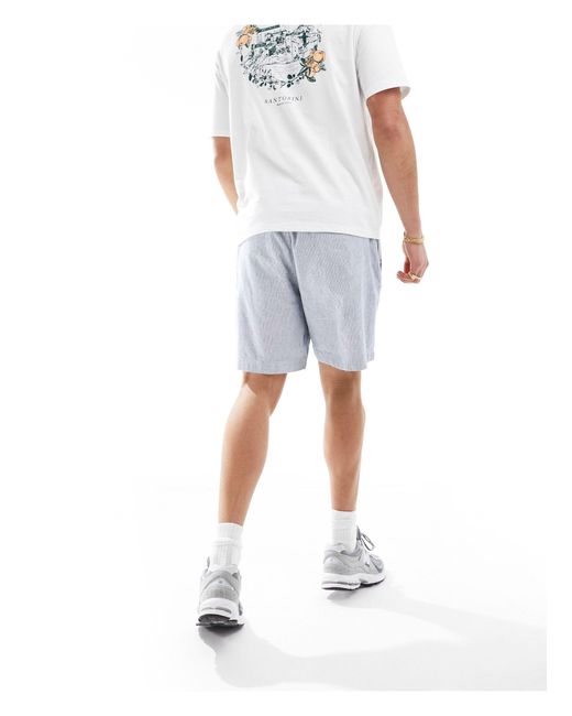 Abercrombie & Fitch White Slub Shorts Relaxed Fit for men