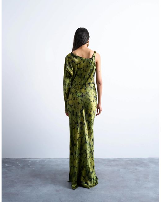 TOPSHOP Green – maxikleid aus satin