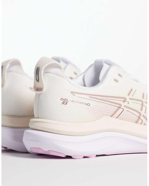 Asics White Gel-Kayano 33 Running Trainers