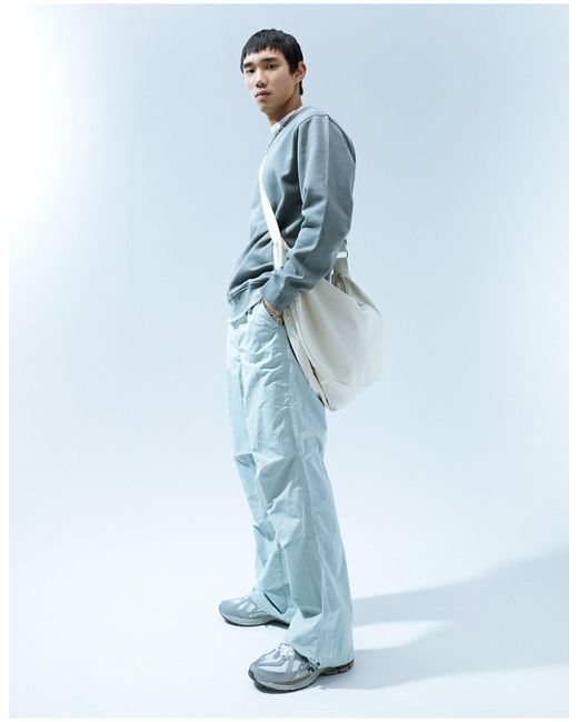 ASOS Blue Nylon Parachute Trouser for men