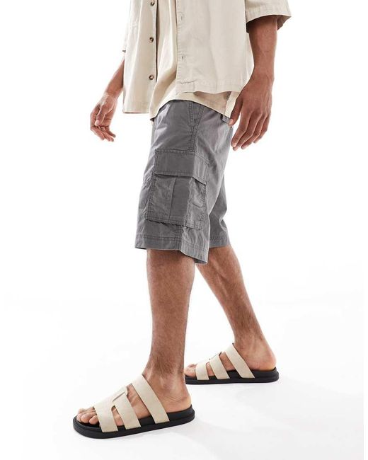 Pantaloncini Cargo Larghi Grigi di Jack & Jones in Natural da Uomo
