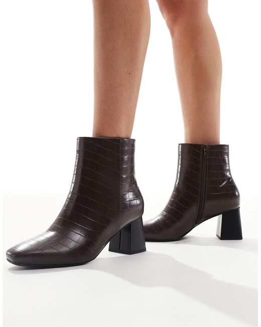 London Rebel Black Nova Mid Ankle Boots