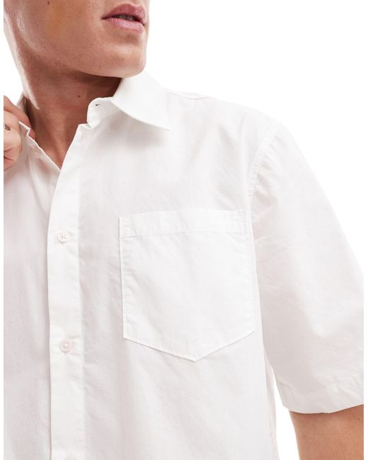 Weekday – tom – kurzärmliges hemd in White für Herren