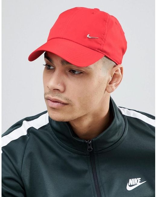 Nike Metal Swoosh Cap In Red 943092-657 for men