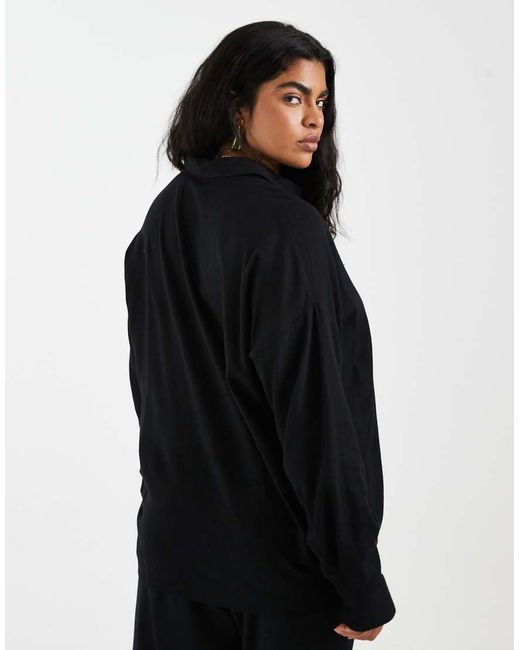 Noisy May Black Linen Mix Shirt