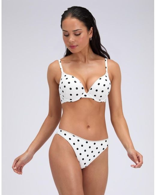Boux Avenue Blue Hydra Super Push Up Bikini Top Summer Plunge Swimwear