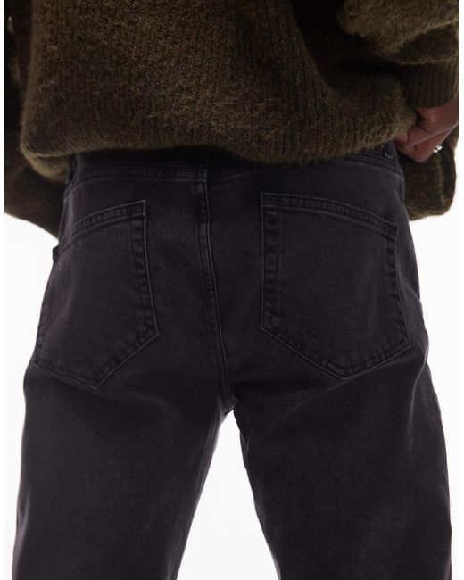 Topman – eng geschnittene stretchjeans in Black für Herren