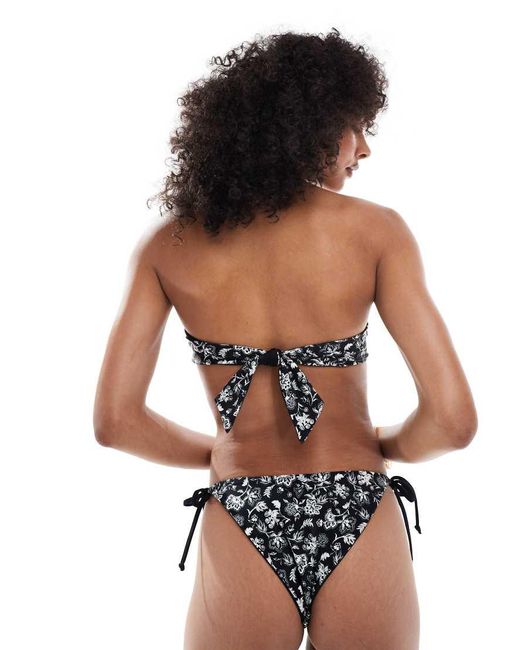 Hollister Black Swimwear Bandeau Tie Bikini Top