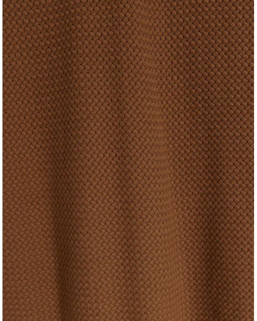 River Island Brown Slim Fit Textured Knit Polo for men