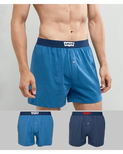 Levi's Lockere Jersey-Boxershorts im 2er-Pack in Blau für Herren | Lyst DE