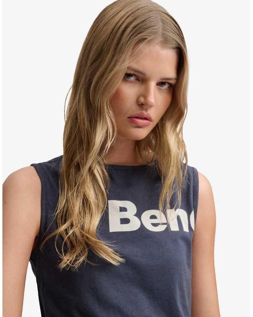 Bench x Superdry & Co Blue Fitted Layer Tank Vest