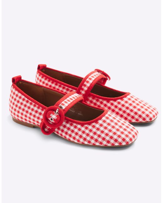 River Island Pink Gingham Mary-jane Ballet Flats