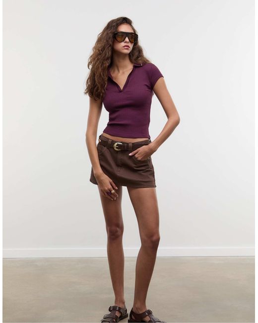 Stradivarius Purple – basic-t-shirt