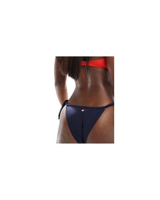Tommy Hilfiger Red Tommy Jeans Heritage Knot Tie Side Colour Block Bikini Bottom