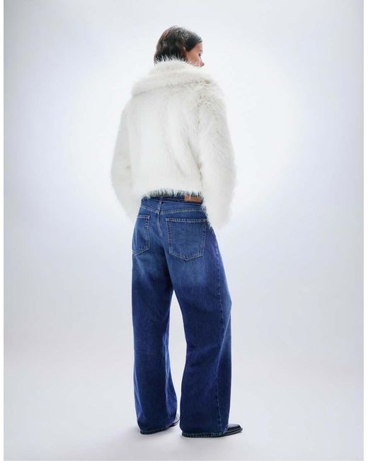Pull&Bear White Faux Fur Jacket