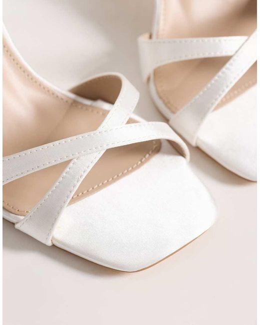 Be Mine Wide Fit White Be Mine Bridal Wide Fit Eshma Block Heeled Sandals