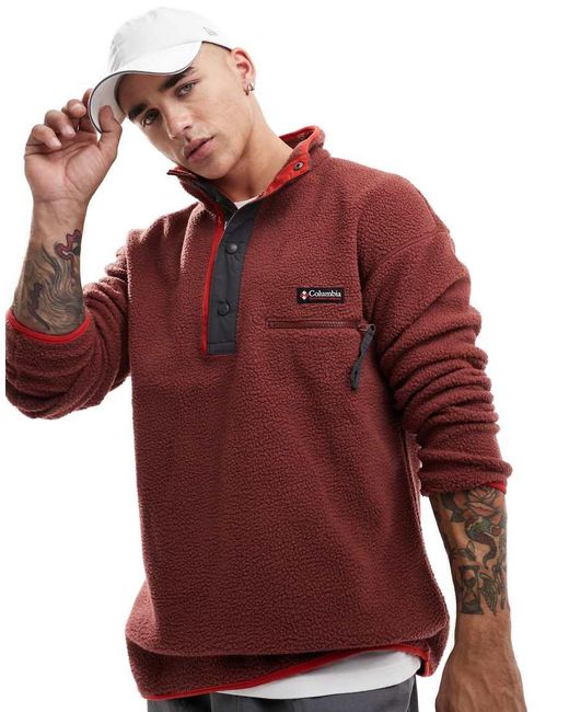 Columbia Red Helvetia Ii Half Snap Fleece for men