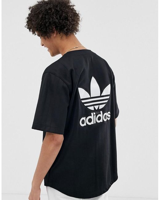 adidas Originals Cotton Baseball Jersey With Back Embroidered Logo And Pin  Stripes in Black for Men | Lyst