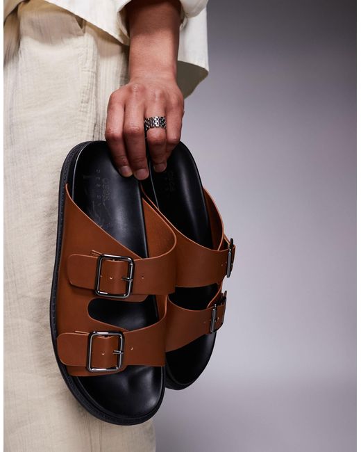 ASOS Natural Two Strap Sandals for men