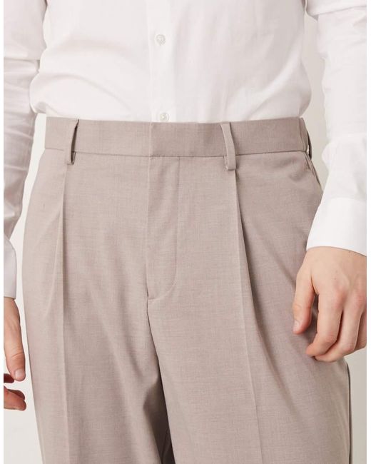 ASOS Gray Smart Relaxed Tapered Pants for men