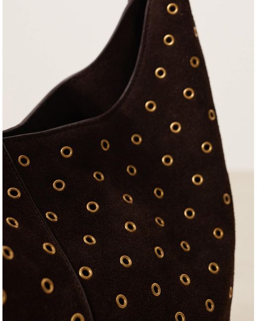 Mango Brown – große schultertasche aus 100% wildleder