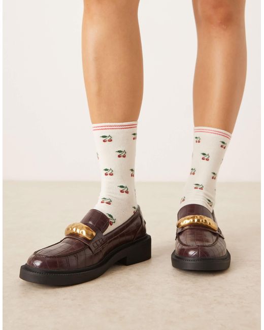 Chaussettes à imprimé cerises - crème Accessorize en coloris Natural