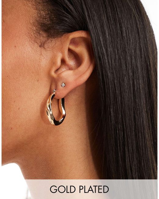 Pieces Brown – e creolen mit verdrehtem design