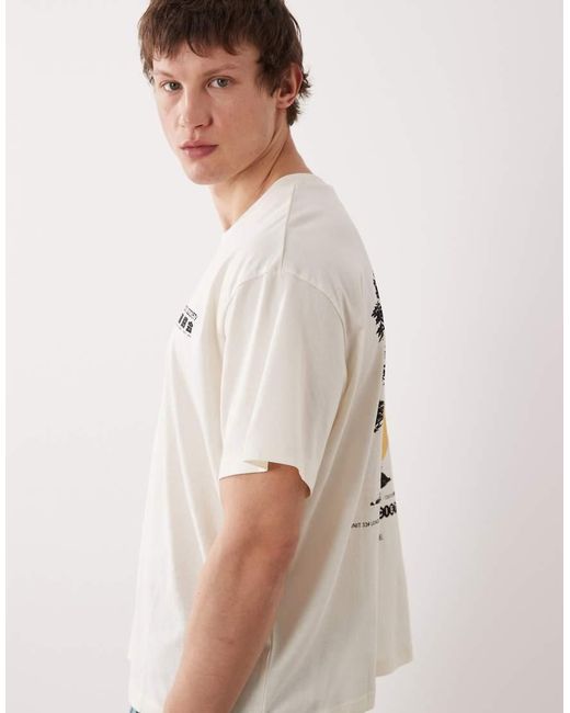 Jack & Jones Natural T-shirt Bonsai Back Print T-shirt for men