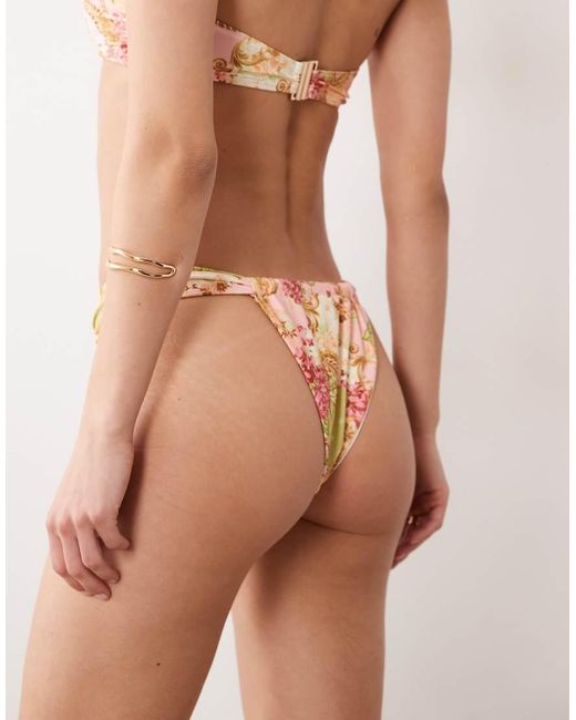 Miss Selfridge Natural High Leg Bikini Bottom