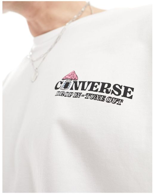 Camiseta mushroom house Converse de hombre de color White