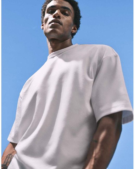 ASOS White Breathemaxtm Heavyweight Cotton Blend Boxy Oversized T-shirt for men