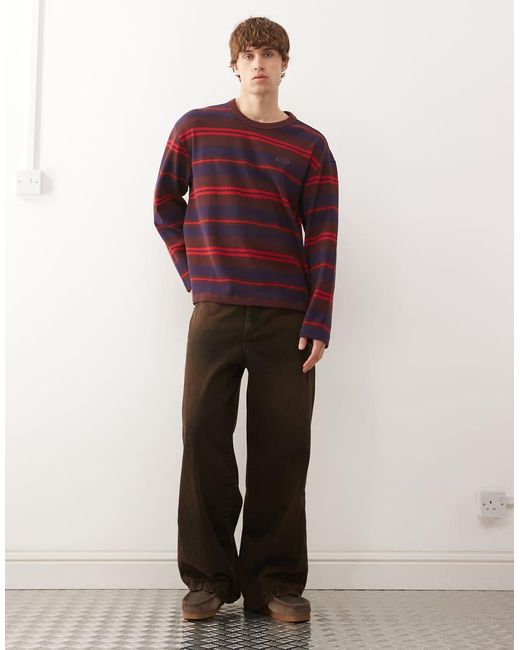 Adidas Originals Gestreept T-Shirt Met Lange Mouwen in het Red voor heren