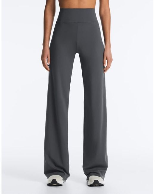 Oysho White High-rise Comfortlux Straight-leg Trousers