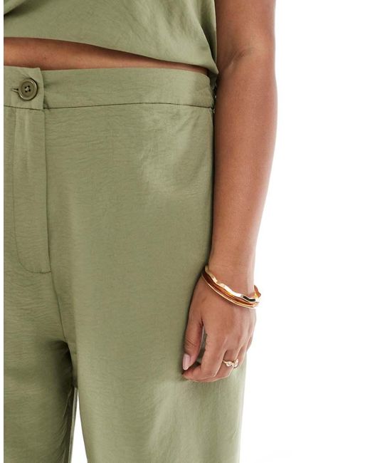 ASOS Green Asos Design Curve Relaxed Straight Leg Pants