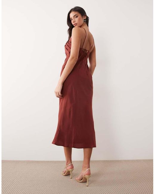 ASOS Red Scoop Neck Bias Cut Midaxi Dress