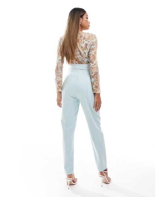 Lavish Alice Blue Tailored Jumpsuit