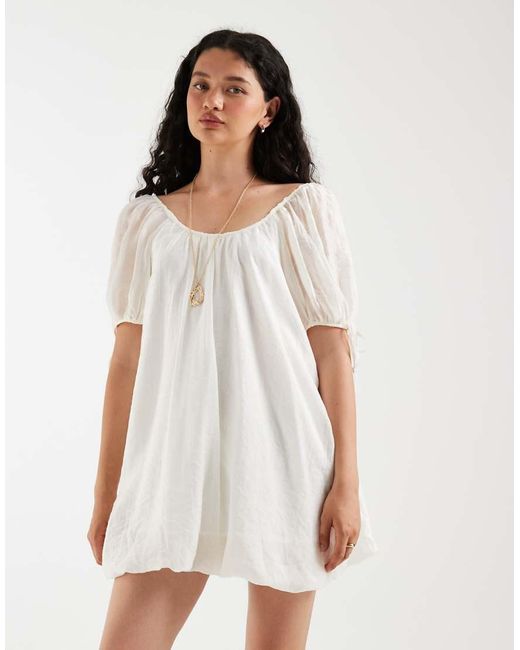 ASOS White Puff Mini Dress