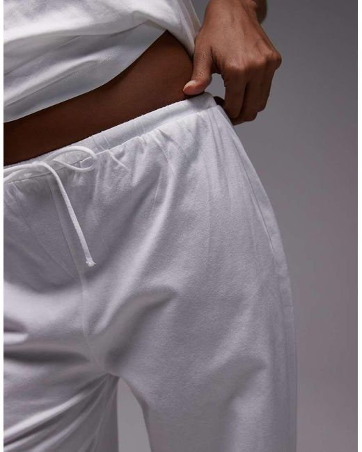 Pantalones De Pijama Blancos De Pernera Ancha De Algodón Con Ribete De Encaje Mix & Match De Mango de color Gray
