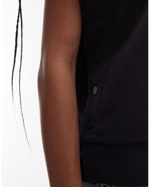 AllSaints Black – sorri – kurzärmliger kapuzenpullover