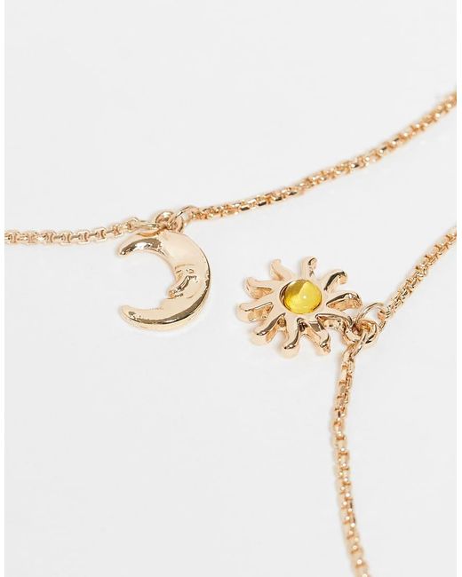 ASOS Set Van 2 Armbanden Met Zon- En Maanhangers in het White