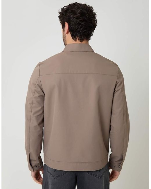 Threadbare Natural Showerproof Lightweight Zip Through Jacket for men