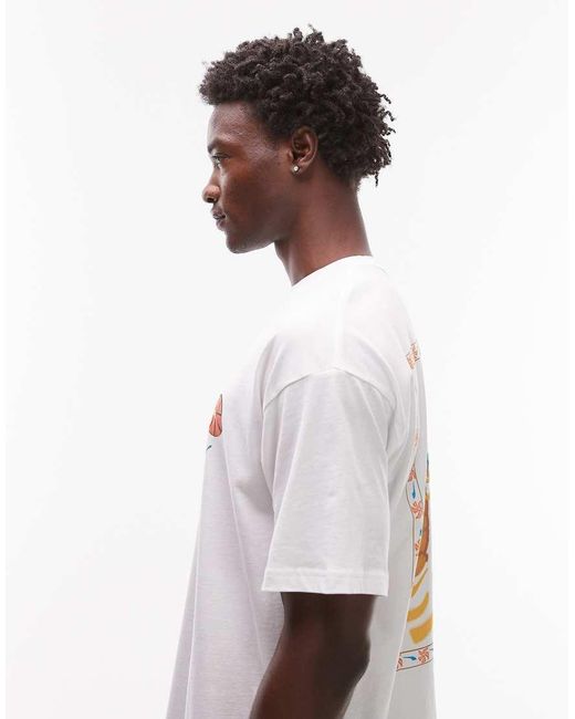 PUMA White Palm Back Print T-Shirt for men
