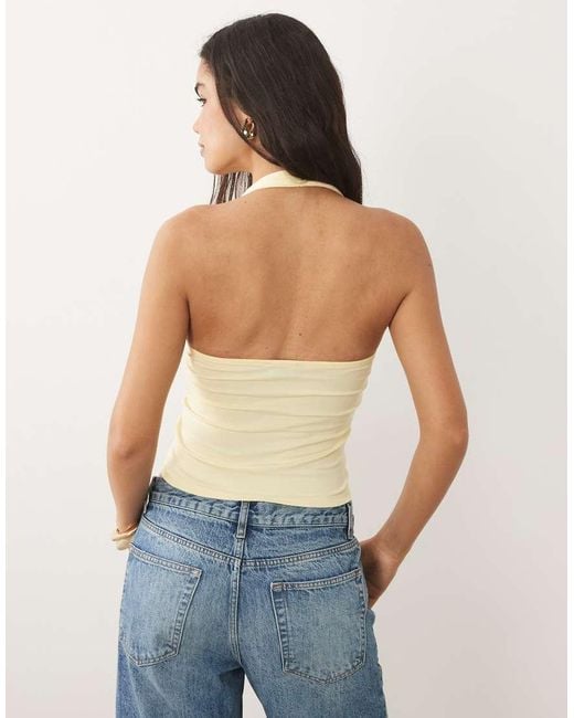 ASOS Blue Double Layer Minimal Halter Neck Top