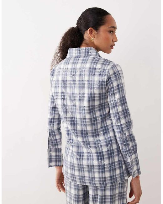 Ghospell Blue Maya Sequin Shirt