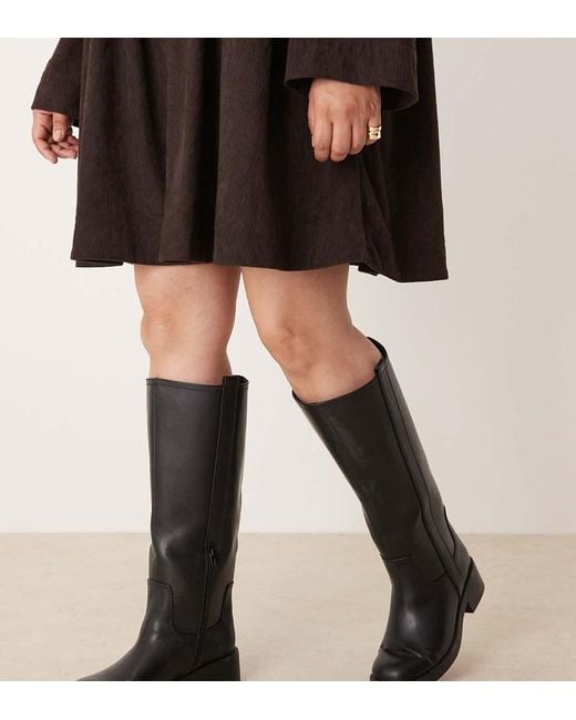 ASOS Black Curve Conan Pull On Chunky Boots