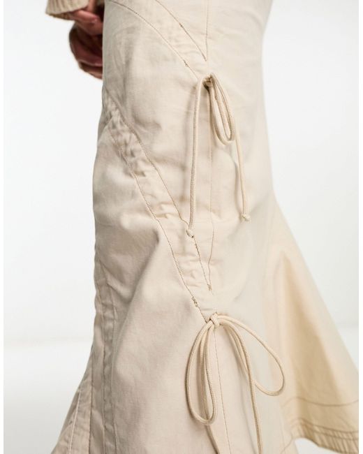 Falda larga color cargo estilo paracaidista Reclaimed (vintage) de color White