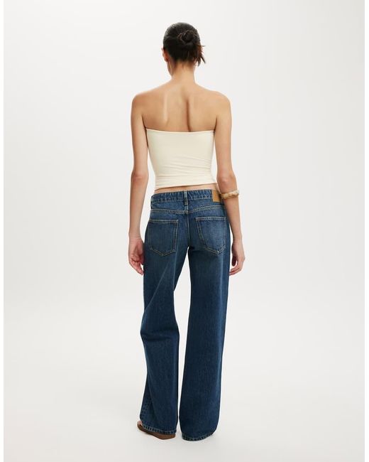 Cotton On Blue Belted Low Rise Straight Jean
