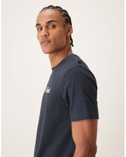 Farah Blue Byron Short Sleeve Graphic T-shirt With Back Print for men