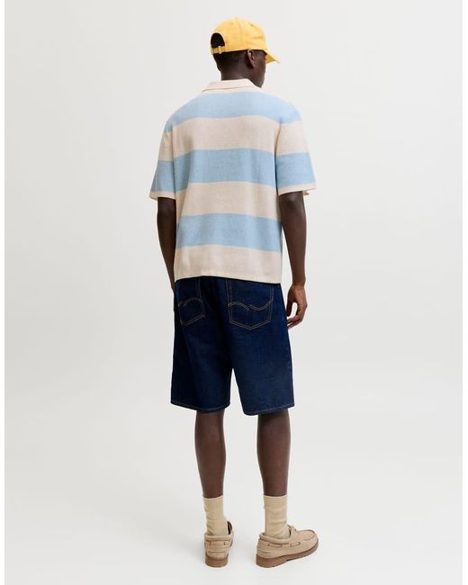 Jack & Jones Blue Knitted Polo for men